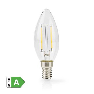 Nedis Nedis LED-Filamentlampe | Warmweiß | E14 | C35 | 2,2W | Energieklasse A