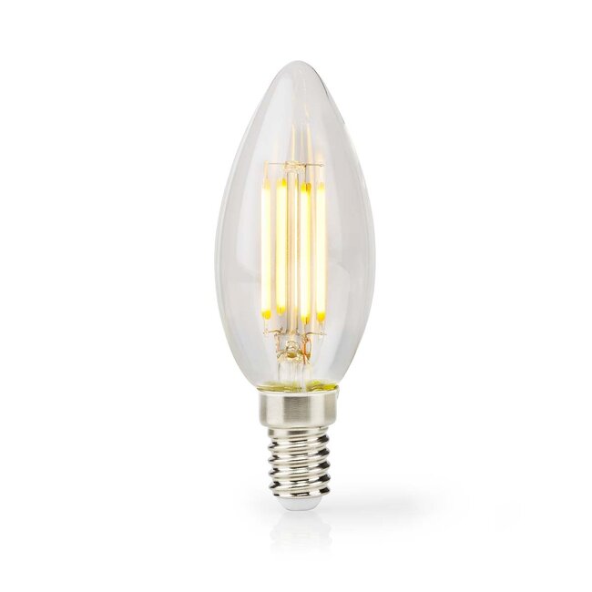 Nedis LED-Glühfadenlampe | Warmweiß | Dimmbar | E14 | C35 | 4,5W
