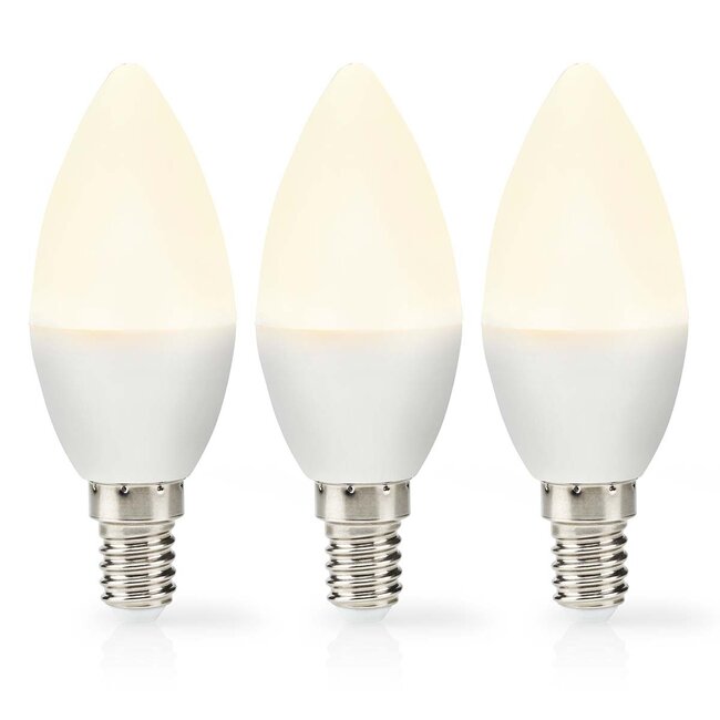 Nedis LED-Lampen Set | 3 Stück | Warmweiß | E14 | C35 | 4,9W