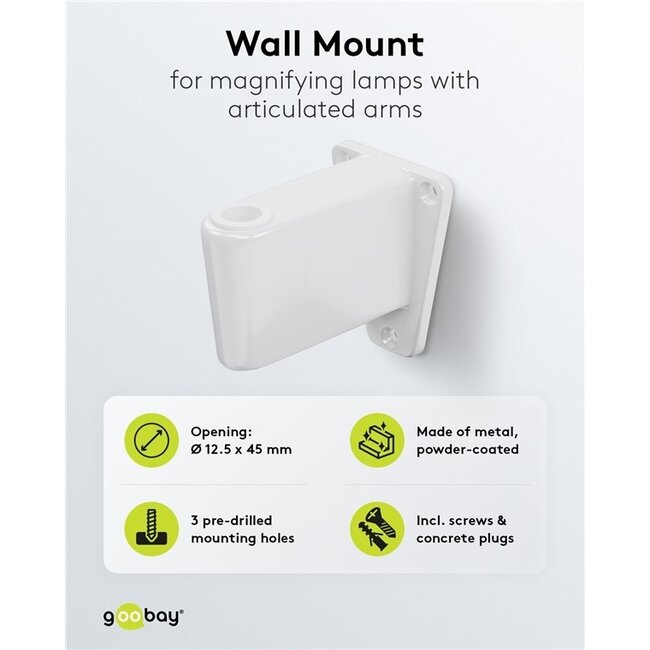 Goobay Wandhalterung für Lupenlampe | Weiß