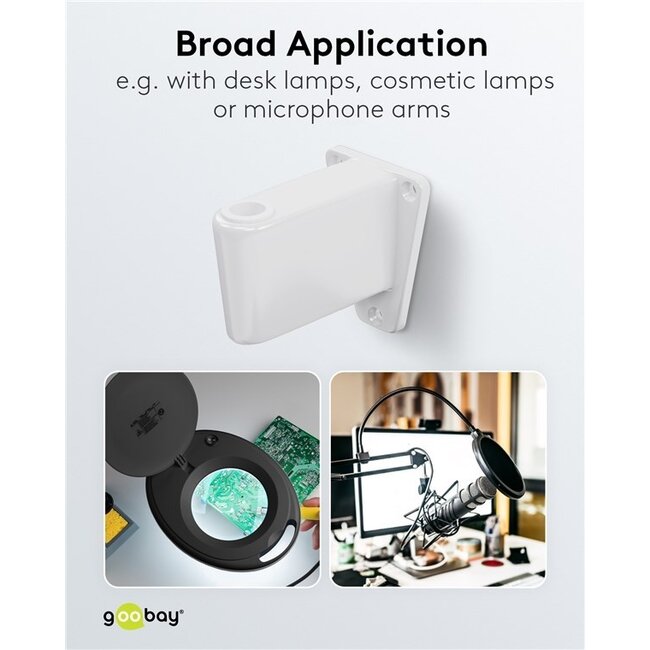 Goobay Wandhalterung für Lupenlampe | Weiß