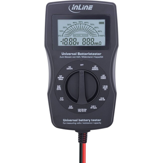InLine Multifunktionaler Batterietester mit LCD-Display