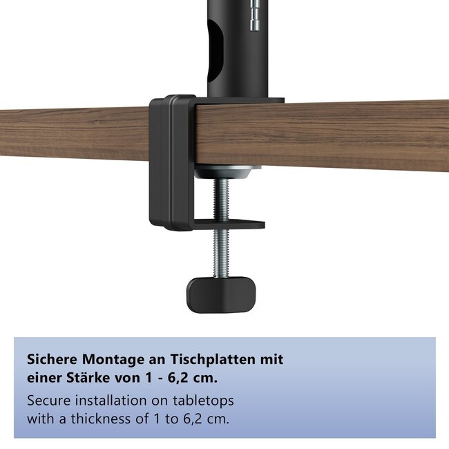 My Wall Lautsprecher-Schreibtischhalterung Set | 30 x 23 cm | bis 30 kg | Schwarz
