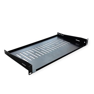 Value 19 Zoll Regalboden | erhöhte Ränder | 25 cm tief | max. 10 kg | 1U | schwarz