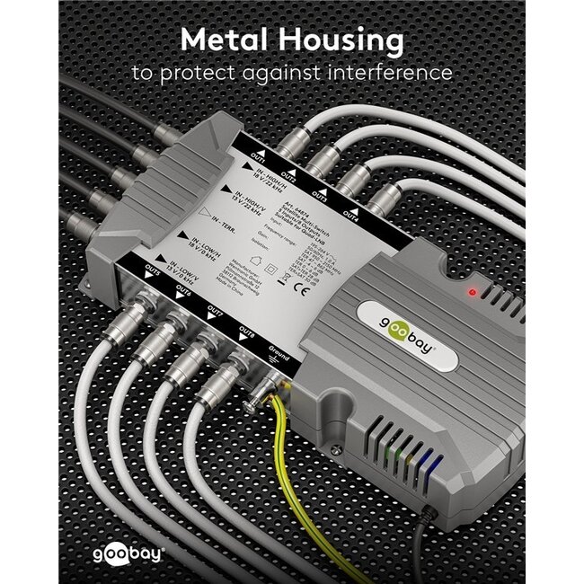 Goobay Satelliten-Multischalter | 5 Eingänge / 8 Ausgänge