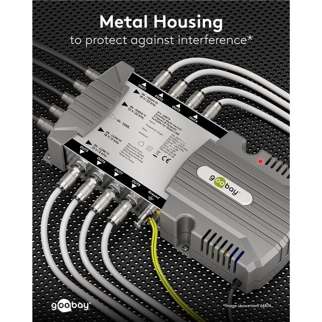 Goobay Satelliten-Multischalter | 9 Eingänge / 8 Ausgänge