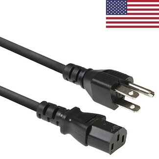 ACT C13 (gerade) - Typ B / Amerika (gerade) Stromkabel | SJT AWG18/3 | Schwarz | 2,5 m