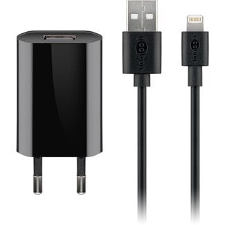 Goobay Goobay Flacher USB-Ladegerät 5W mit Lightning-Kabel 1m Schwarz