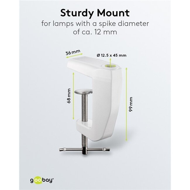 Goobay Schreibtischklemme für Lupenlampe | Weiß