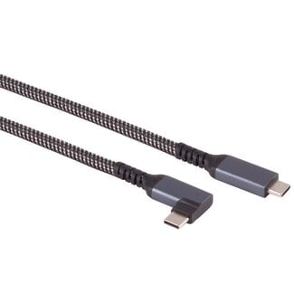 S-Impuls USB-C Kabel | Winkelstecker (links/rechts) | USB 3.1 10 Gbps | PD 100W | 4K 60Hz | Nylon | 2 Meter