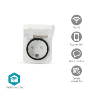 Nedis SmartLife WLAN-Steckdose | IP44 | 3680 W | Schutzkontakt | -25 - 55 °C | Android™ / iOS | Grau/Weiß | 1 Stück