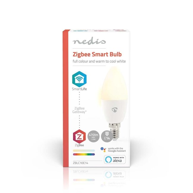 Nedis SmartLife Zigbee LED-Lampe | RGB + Warm- bis Kaltweiß | E14 | C37 | 4,9W