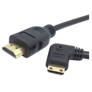 Coretek Mini HDMI-auf-HDMI Kabel - 90° Winkel Links - Version 1.4 (4K 30Hz) - 1 Meter