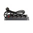 10'' Steckdosenleiste - CEE 7/7 - 4x CEE 7/3 - mit Schalter / Schwarz - 1,8 m
