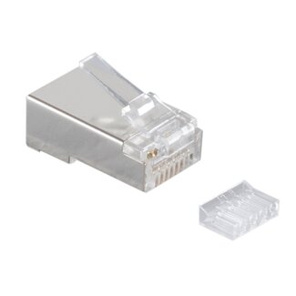 S-Impuls RJ45 Crimpstecker (STP) für CAT6a Netzwerkkabel (starr/flexibel) - Einzelstück (2-teilig)