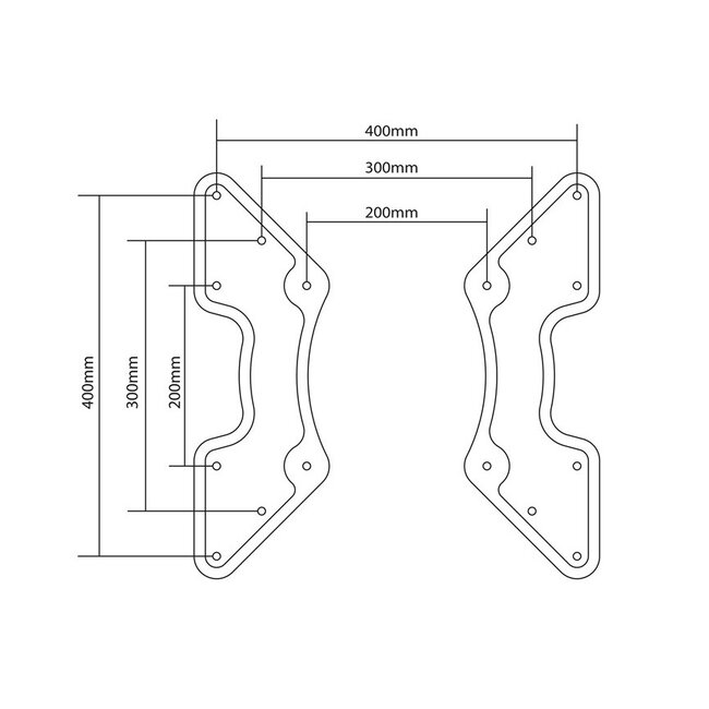 Goobay VESA-Adapter VESA 200 (Halterung) zu VESA 300, 400/200 und 400 (Monitor) / Schwarz