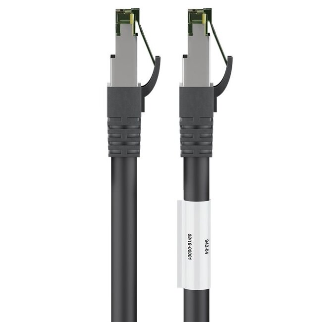 Premium S/FTP CAT8.1 40-Gigabit Netzwerkkabel / Schwarz - LSZH - 1 Meter