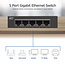 ACT Gigabit Ethernet Switch 5 Ports - Metallgehäuse / Schwarz