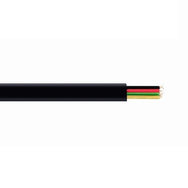 4-adriges Telefonkabel auf Rolle - CCS (AWG32) / Schwarz - 100 Meter