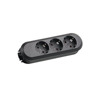 Bachmann BACHMANN SMART 3xCEE7/3 Schwarz, 3-fach Schutzkontaktstecker