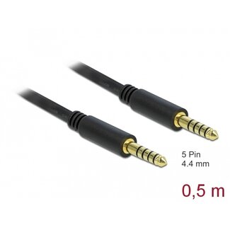 DeLOCK Delock Stereo-Klinkenkabel 4,4 mm 5-polig Stecker zu Stecker 0,5 m schwarz