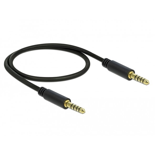 Delock Stereo-Klinkenkabel 4,4 mm 5-polig Stecker zu Stecker 0,5 m schwarz