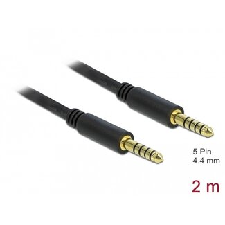 DeLOCK Delock Stereo-Klinkenkabel 4,4 mm 5-polig Stecker zu Stecker 2 m Schwarz