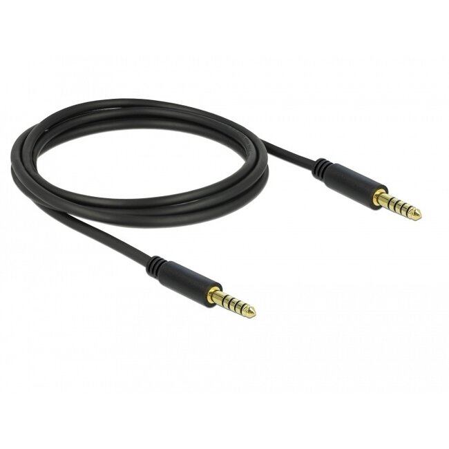 Delock Stereo-Klinkenkabel 4,4 mm 5-polig Stecker zu Stecker 2 m Schwarz