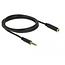 Delock Verlängerungskabel Stereo Klinke 4,4 mm 5-polig Stecker auf Buchse 2 m Schwarz