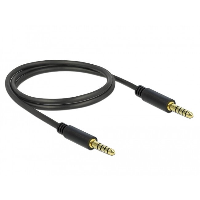 Delock Stereo-Klinkenkabel 4,4 mm 5-polig Stecker zu Stecker 1 m schwarz