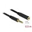 Delock Verlängerungskabel Stereo Klinke 4,4 mm 5-polig Stecker auf Buchse 0,5 m Schwarz