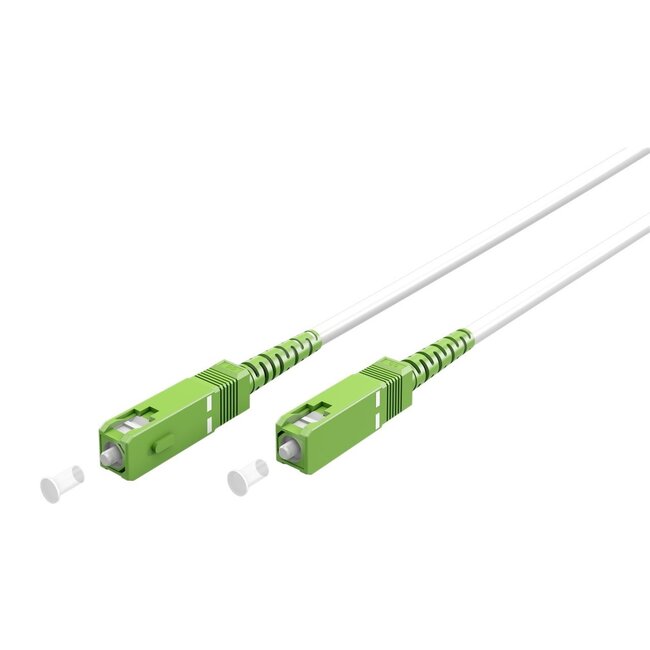 SC/APC Simplex FTTH Kabel | OS2 | Weiß | LSZH | 15 Meter