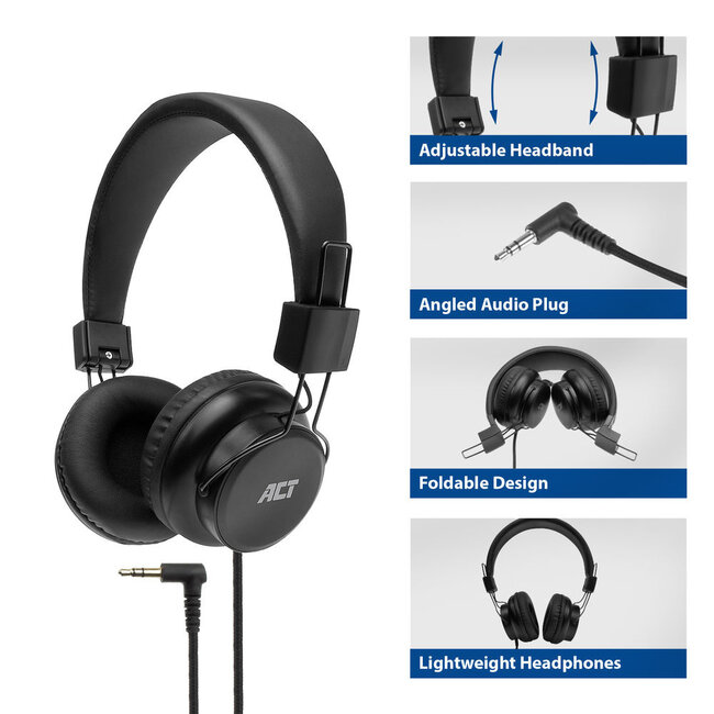 ACT faltbarer On-Ear Kopfhörer | 1,5 Meter