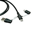 ROLINE USB 2.0 Typ C Kabel, ST/ST mit Datenblocker Adaptern Typ A & C
