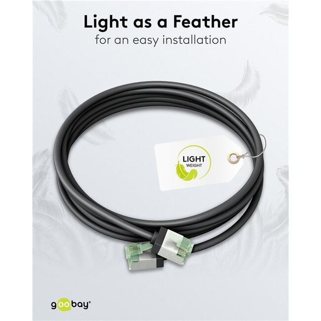 UFTP CAT8.1 Slimline Netzwerkkabel | LSZH | Schwarz | 2 Meter