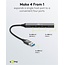 Goobay USB-Hub (USB-A) | 4x USB-A | USB 2.0/3.0 | Aluminium | 0,10 m