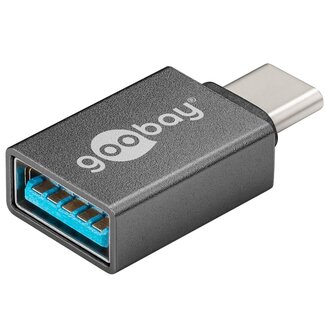 Goobay USB-C (m) auf USB-A (w) Adapter | kompakt | USB 3.0 | OTG | grau