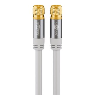 Goobay Goobay F-Stecker (m) - F-Stecker (m) Koaxialkabel | 135 dB | Kupfer | Gerade | Vergoldet | Weiß | 2 Meter
