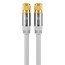 Goobay F-Stecker (m) - F-Stecker (m) Koaxialkabel | 135 dB | Kupfer | Gerade | Vergoldet | Weiß | 2 Meter