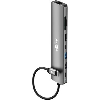 Goobay Goobay Slim 8-Port USB-Hub mit HDMI™ und RJ45, 5 Gbit/s