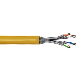 Goobay SFTP CAT8.1 Netzwerkkabel | Massivleiter AWG22 | GHMT | LSZH | Gelb | 100 Meter