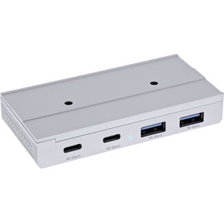 InLine® InLine® 4-Port Magnetischer USB-Hub, 2x USB-C, 2x USB-A, 10 Gb/s, Aluminium