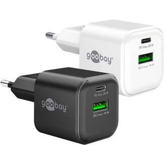 Goobay Goobay 20 W USB-C PD GaN Dual Schnellladegerät Weiß