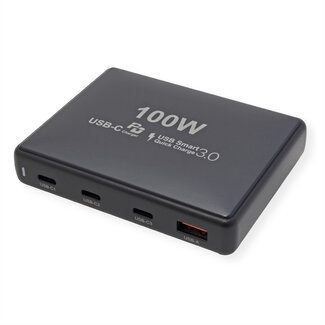 Value VALUE USB-Ladegerät, 4 Ports (1x USB-A, 3x USB-C), max. 100W