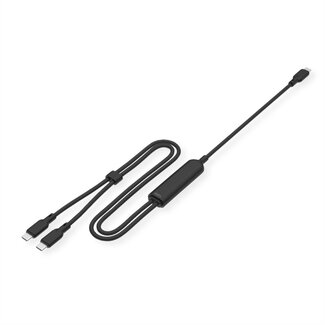 Value VALUE USB Typ C Ladekabel Verteiler, C auf 2x C, Stecker/Stecker, max. 100 W, Schwarz, 1,8 m