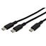 VALUE USB Typ C Ladekabel Verteiler, C auf 2x C, Stecker/Stecker, max. 100 W, Schwarz, 1,8 m