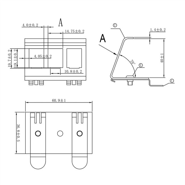 VALUE - DIN-Schienenadapter leer, für 3 Keystone-Module