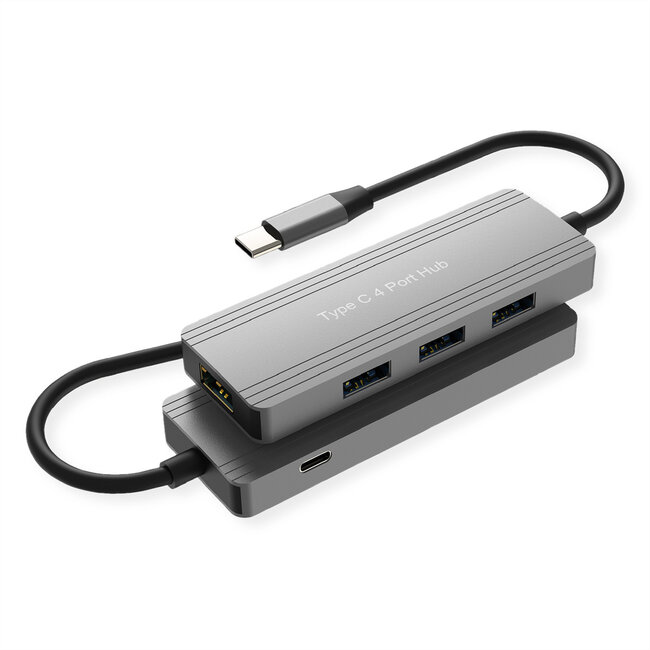 VALUE USB 3.2 Gen 1 4-fach Hub mit USB-C Kabel