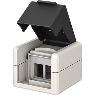 Goobay Goobay Aufputz-Gehäuse IP44, 2x Keystone-Anschlüsse