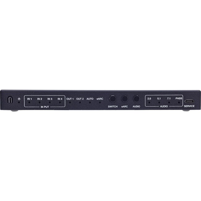 InLine HDMI Umschalter mit Audio Extractor & eARC Konverter | 4 zu 1 | HDMI 2.1 (8K 60Hz + HDR)
